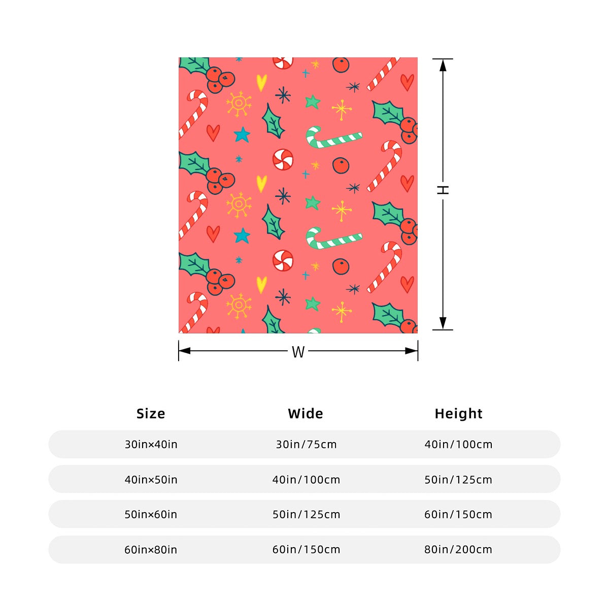 Candy Cane Lane Flannel Blanket