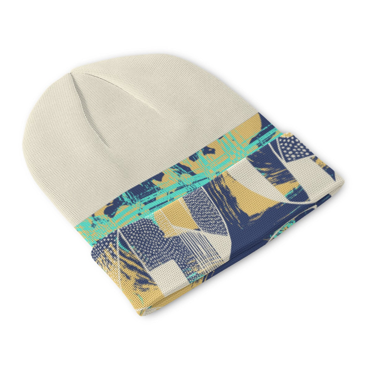 Abstract Design All-Over Print Knitted Hat