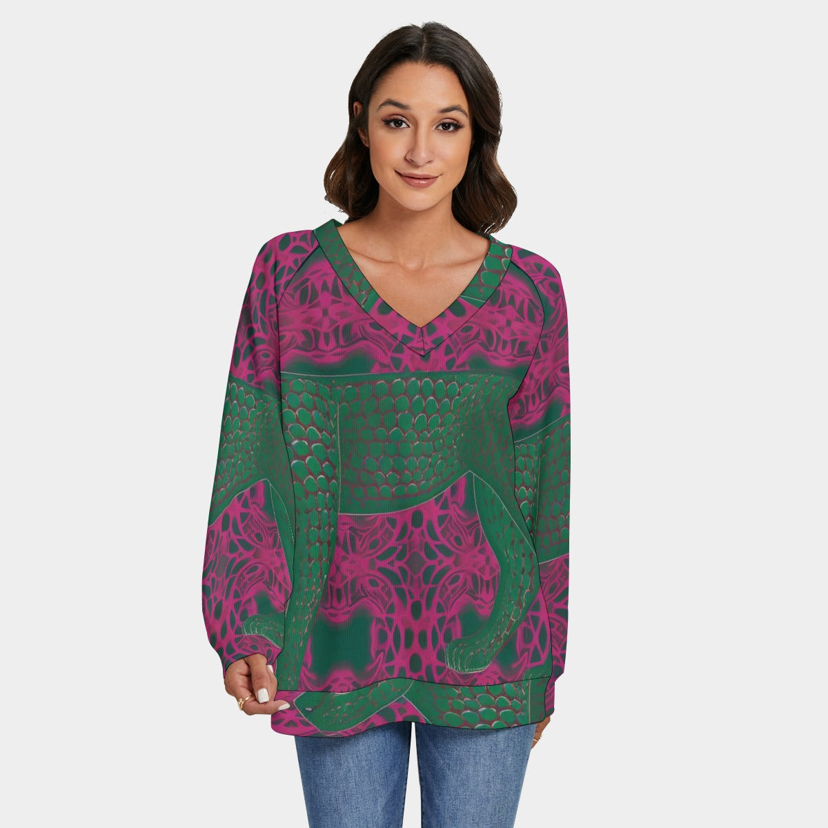 Green Garden Women's V-neck Sweatshirt