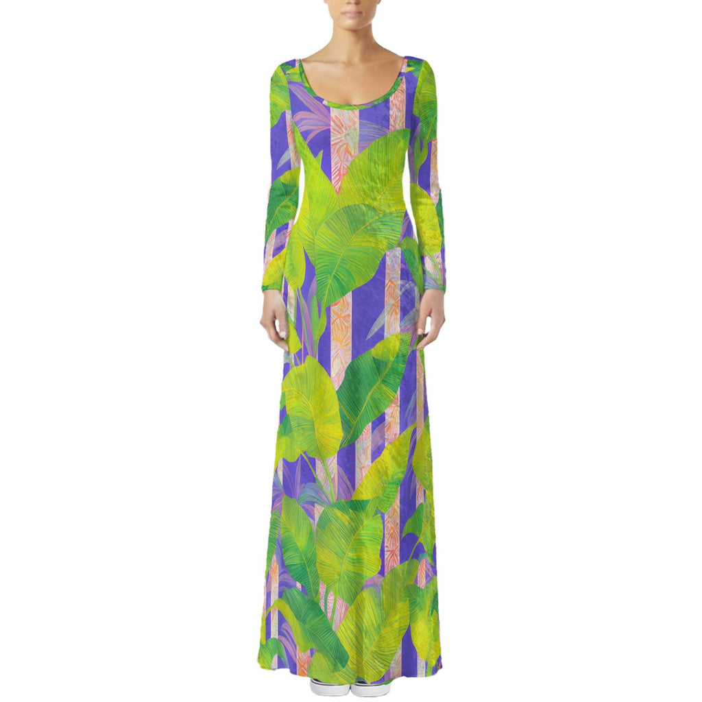 Spring Shimmer Velvet Maxi Dress