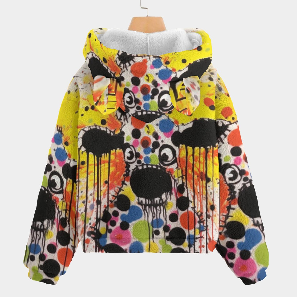 Playful Paws Fleece Hoodie with Ears