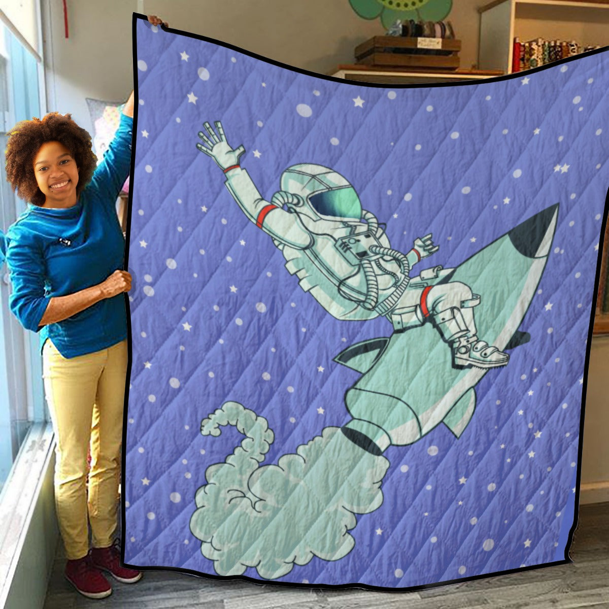 Rocket Man Funny Lightweight Quilt