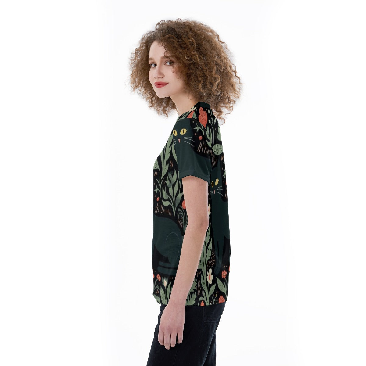 Black Cat Mystique V-Neck Tee
