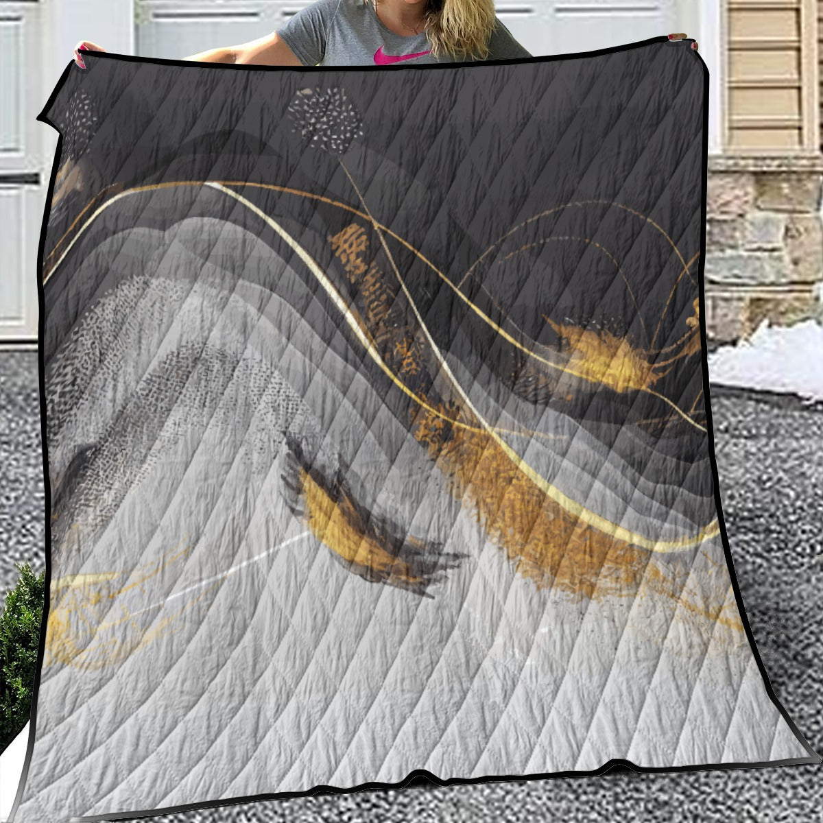 Marble Gold & Black Luxury Quilt