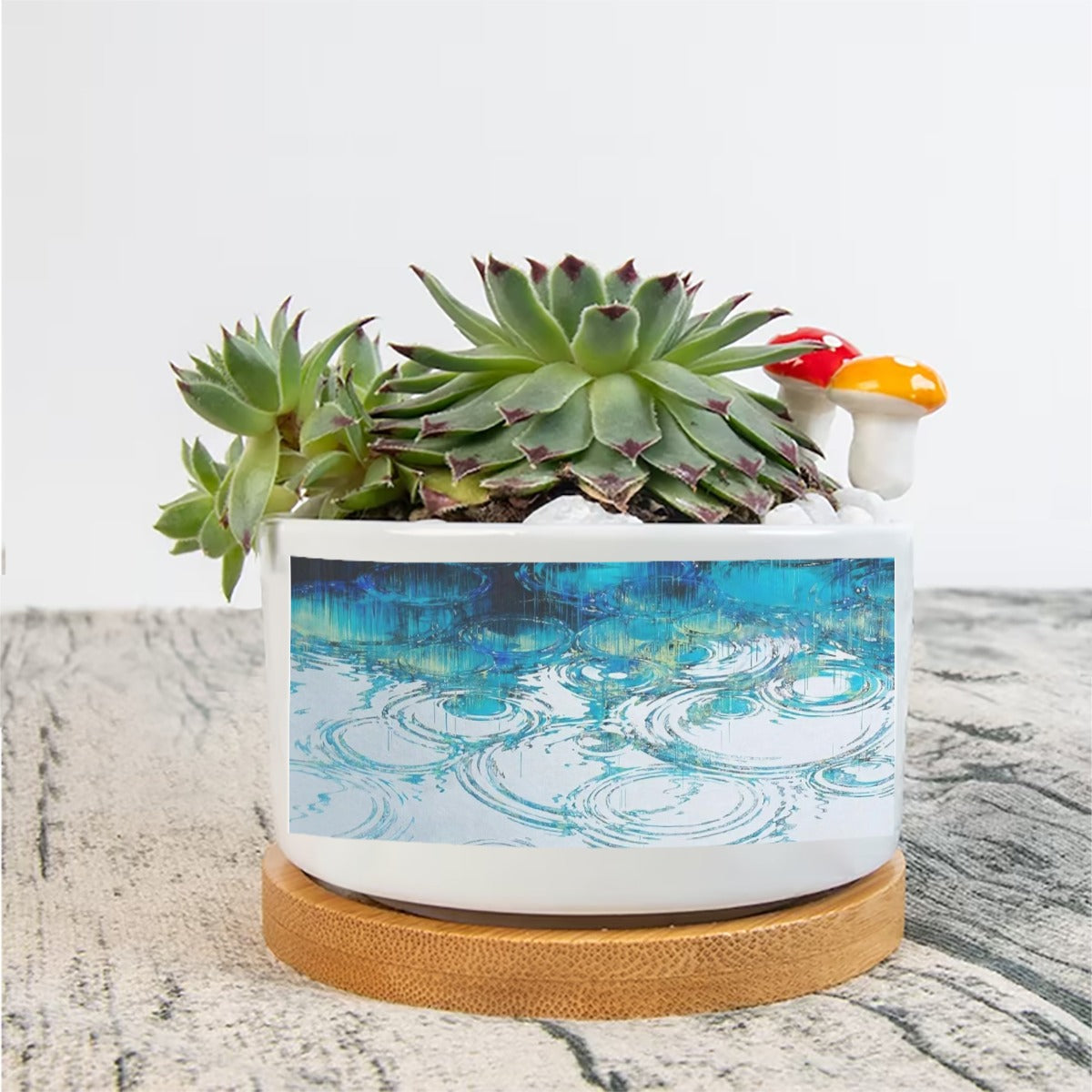 Calm Water Single Side Printing Flowerpot