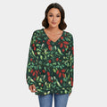 Holly Christmas V-neck Sweatshirt