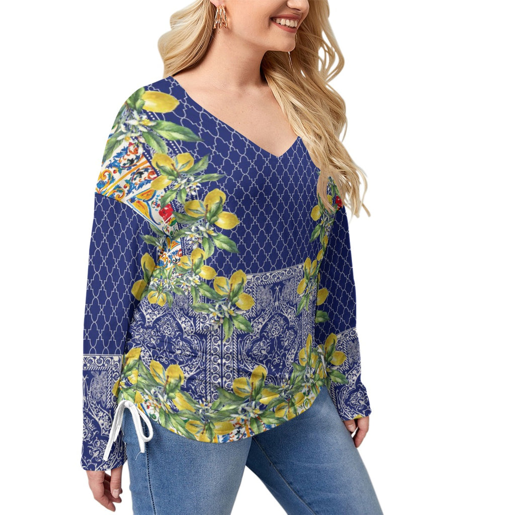 Secret Garden V-Neck Tee - Plus Size