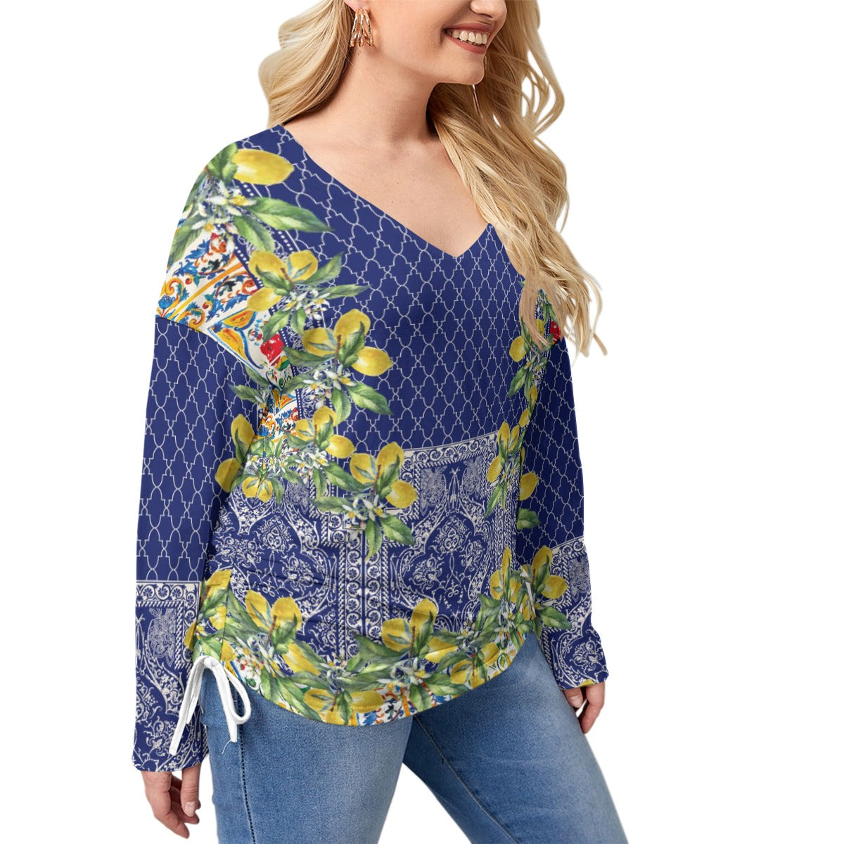 Secret Garden V-Neck Tee - Plus Size