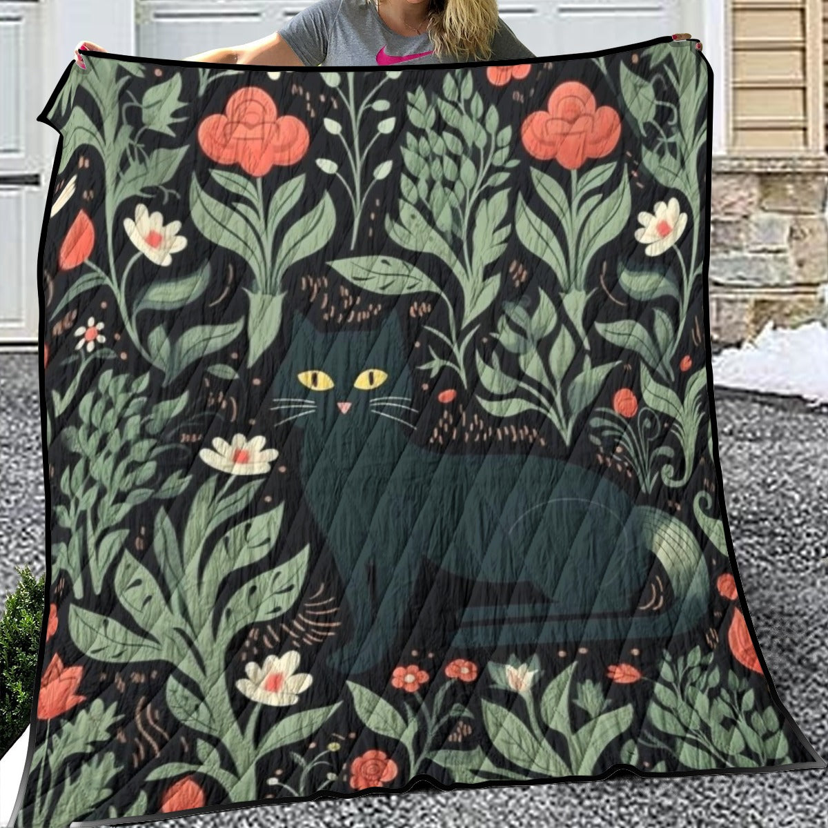 Garden Black Cat Magic Quilt