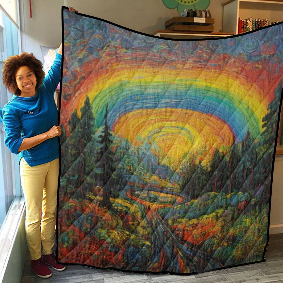 Rainbow Forest Enchantment Quilt