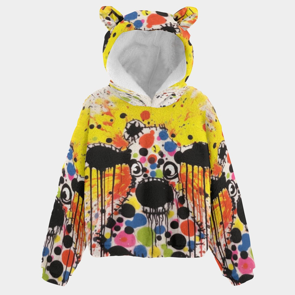 Playful Paws Fleece Hoodie with Ears
