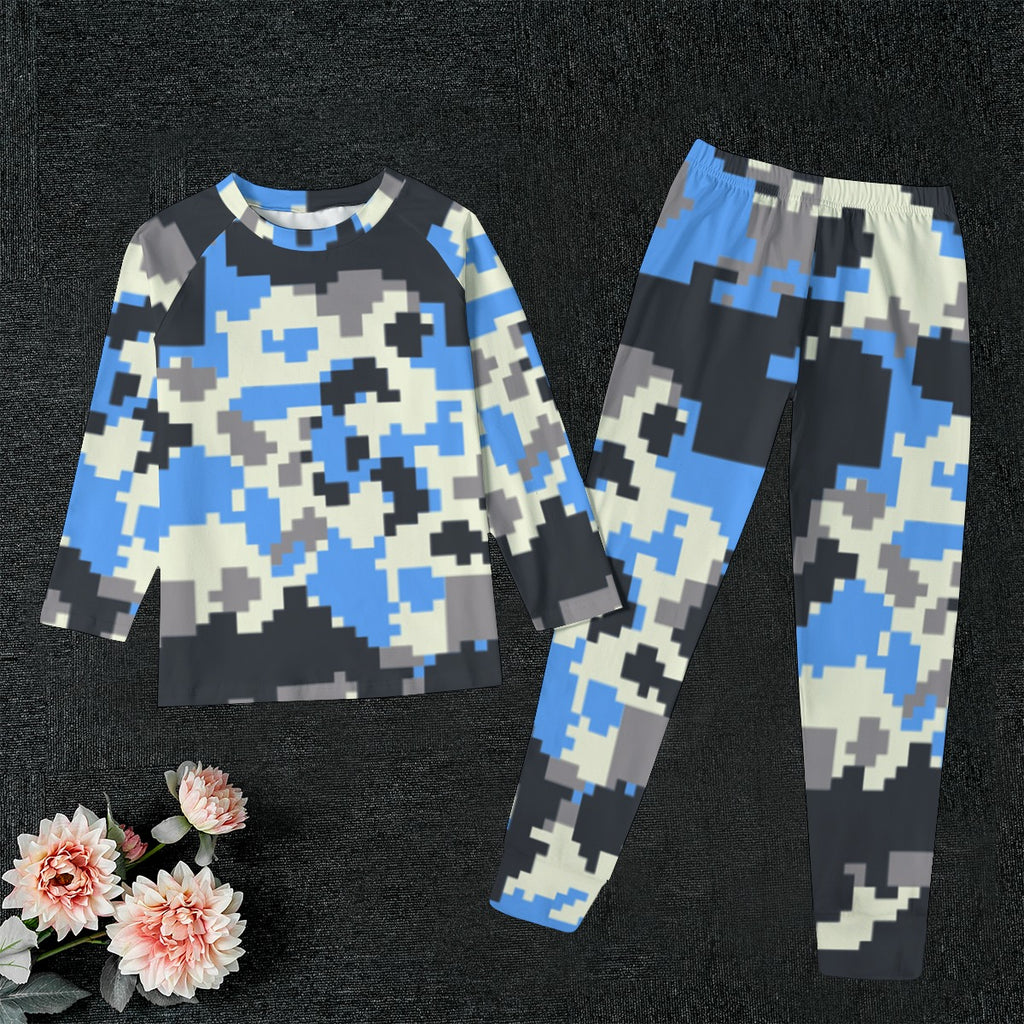 Pixel Pattern All-Over Print Kid's Sleep Pajamas
