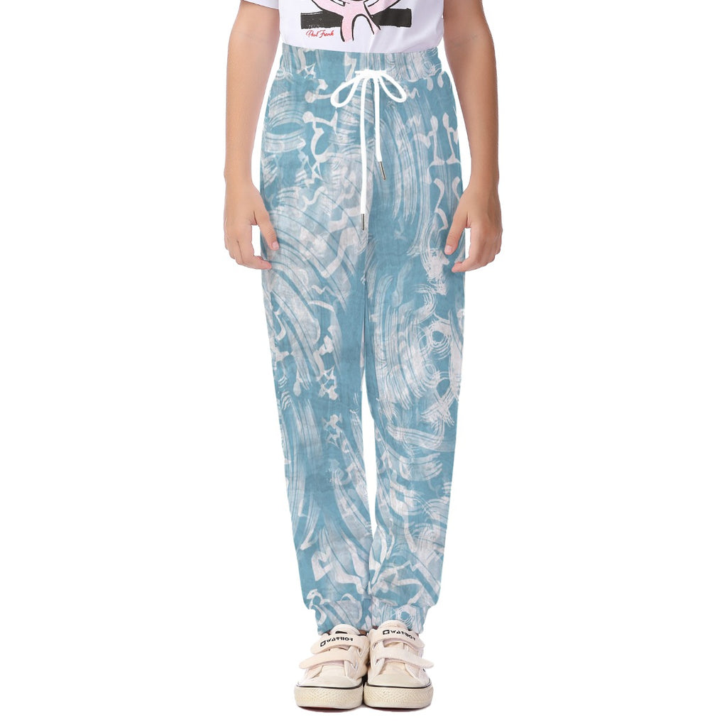 Ocean Wave Kids Joggers - Abstract Blue