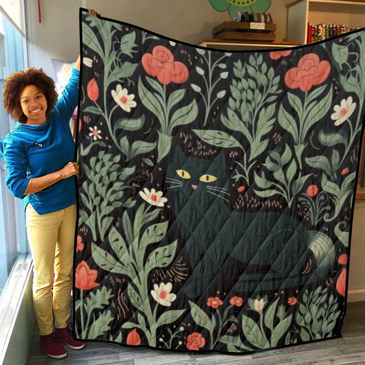 Garden Black Cat Magic Quilt