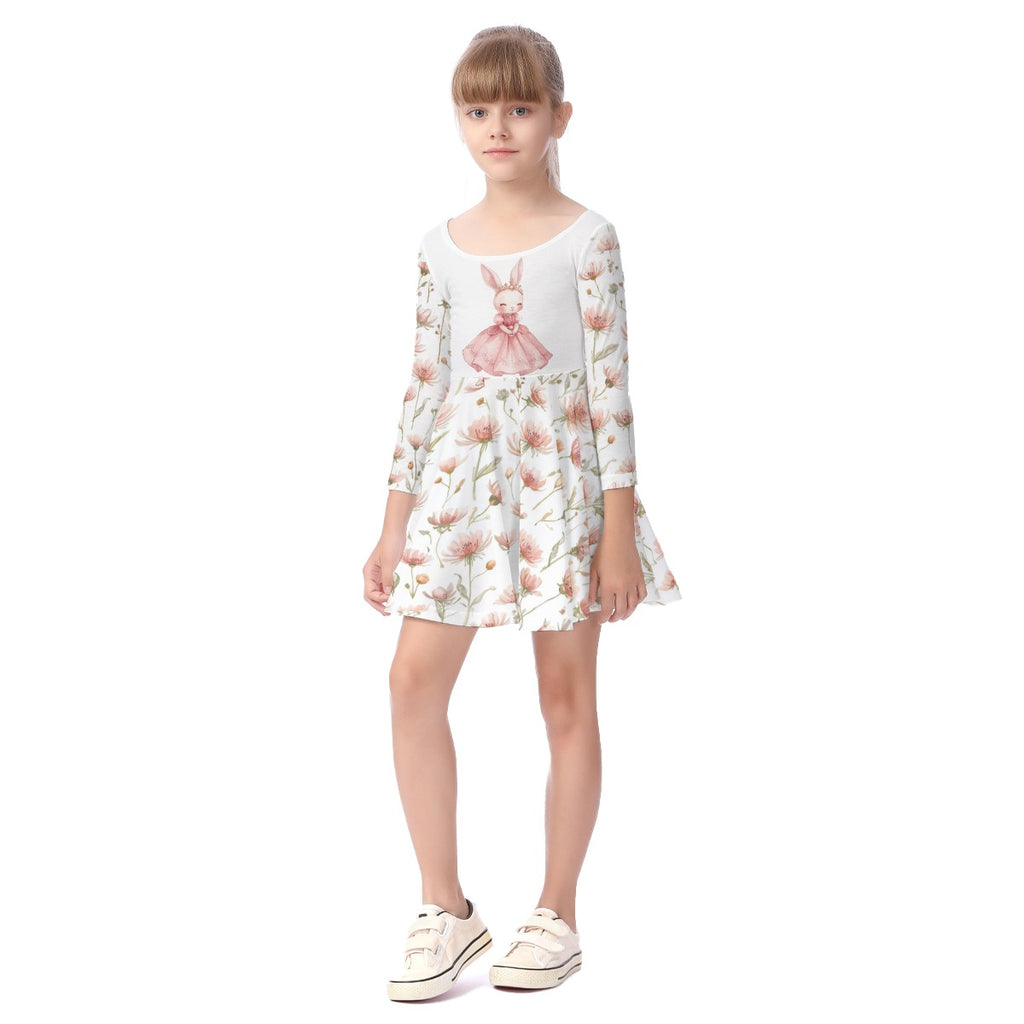 Ballet Bunny Kid's Long Sleeve Dress