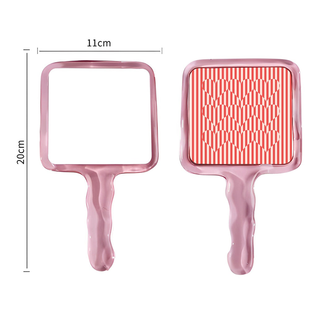Classic Line Pattern Handheld Mirror