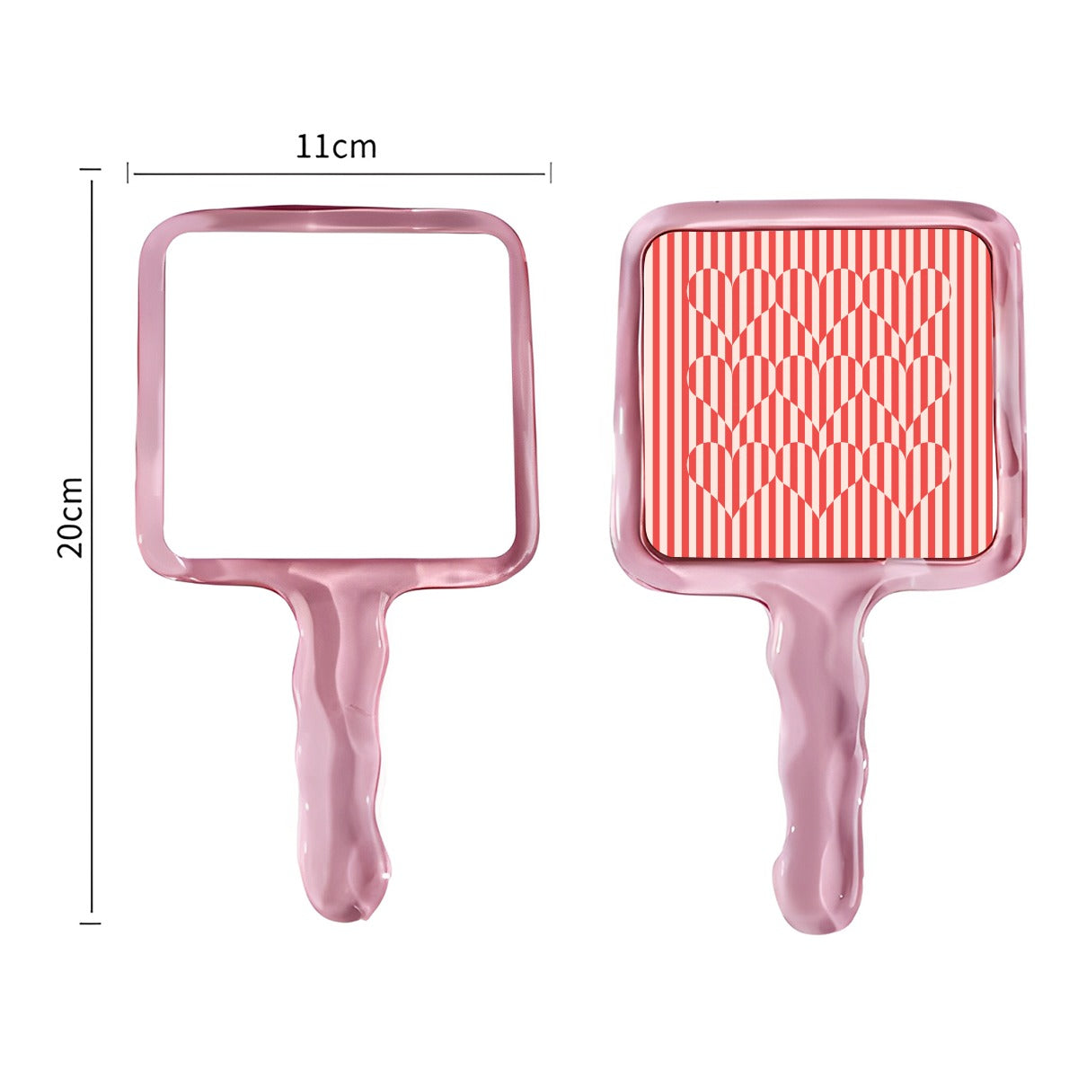 Classic Line Pattern Handheld Mirror