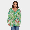 Christmas Mistle Toe Women's V-neck Sweatshirt