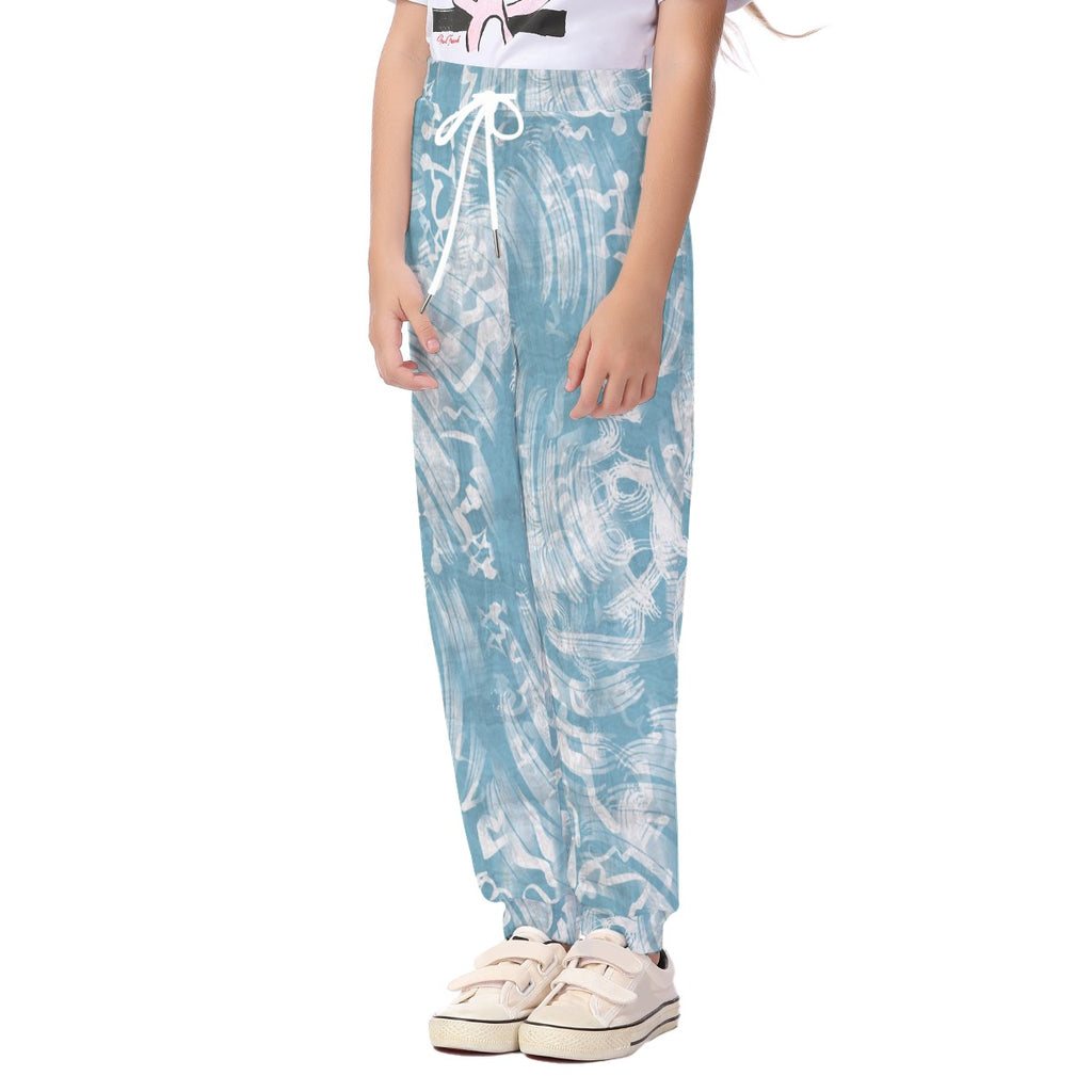 Ocean Wave Kids Joggers - Abstract Blue
