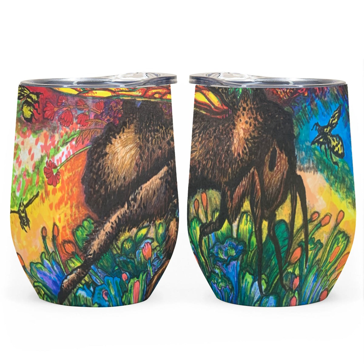 Busy Bee Art Wine Tumbler|12OZ