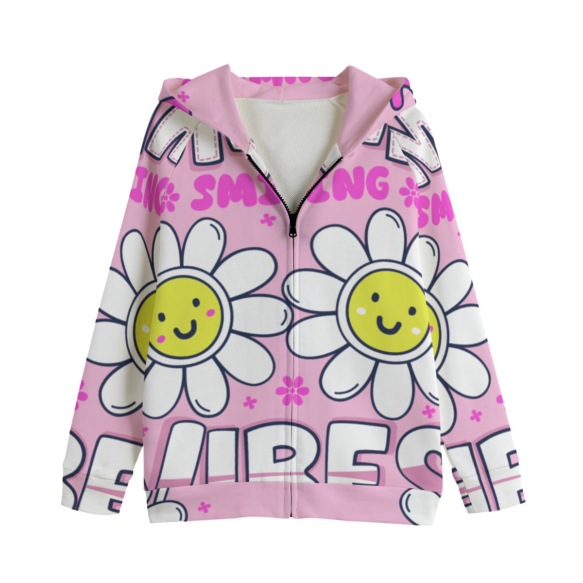 Flower Power Print Kid's Zipper Hoodie