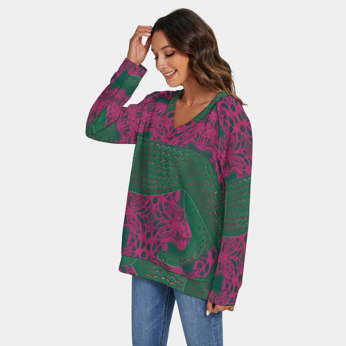 Green Garden Women's V-neck Sweatshirt