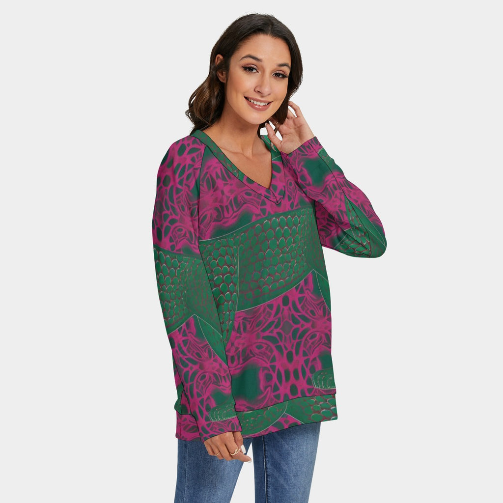 Green Garden Women's V-neck Sweatshirt