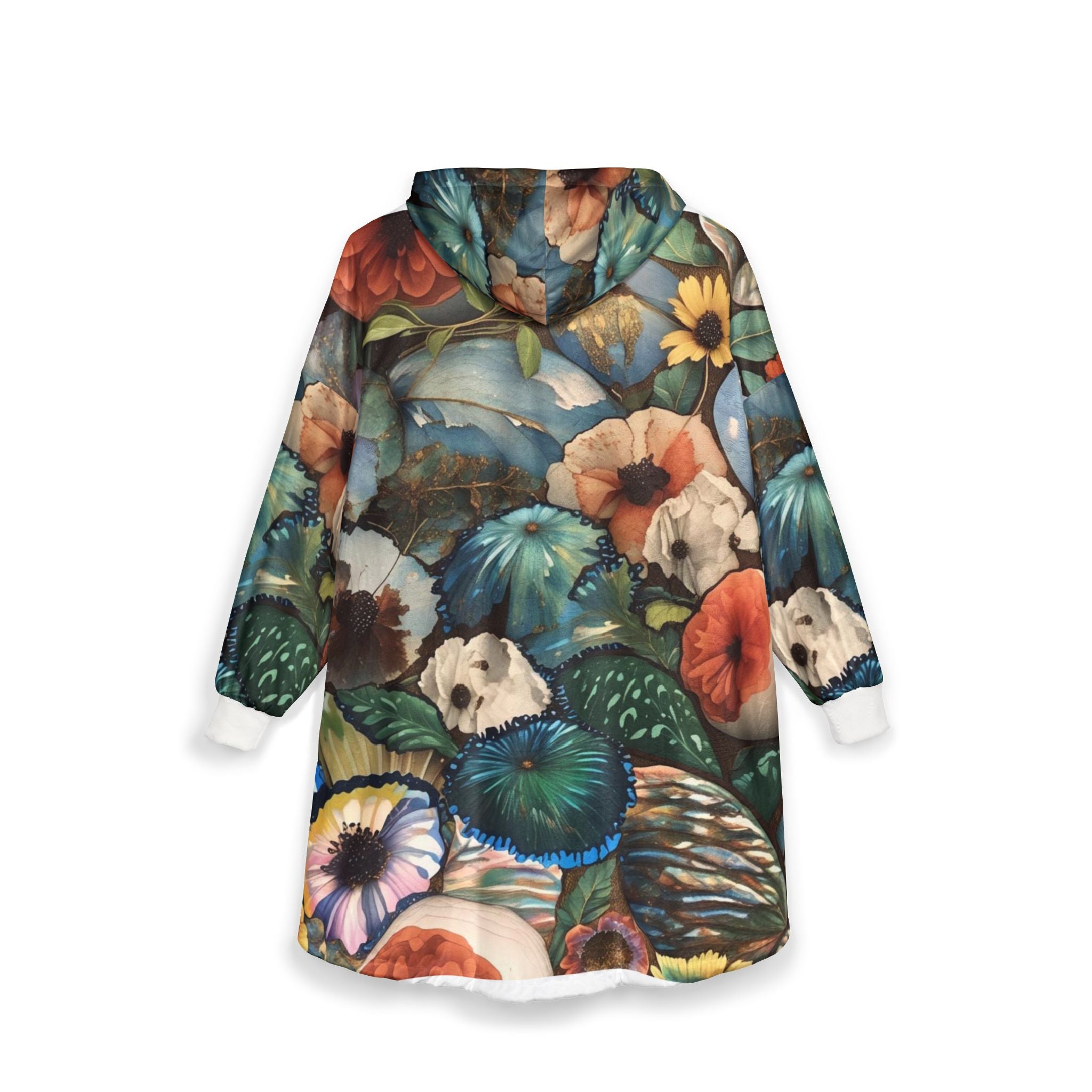 Cozy Floral Unisex Hooded Blanket - Perfect for Lounging, Movie Nights, and Gifts, Warm Blanket, Festival Blanket, Nature Inspired