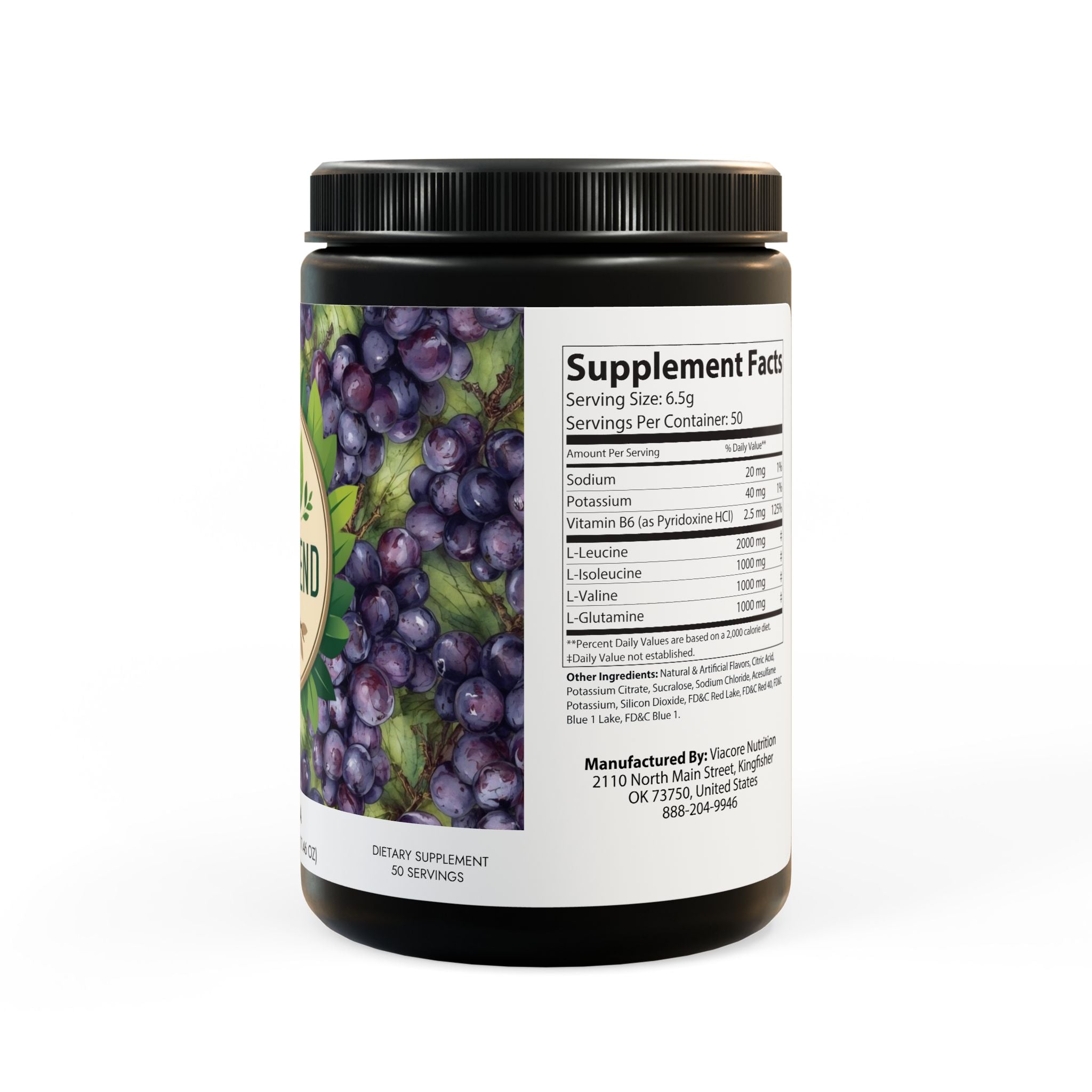 BCAA Supplement, Grape (325g, 11.46oz, 50 servings)