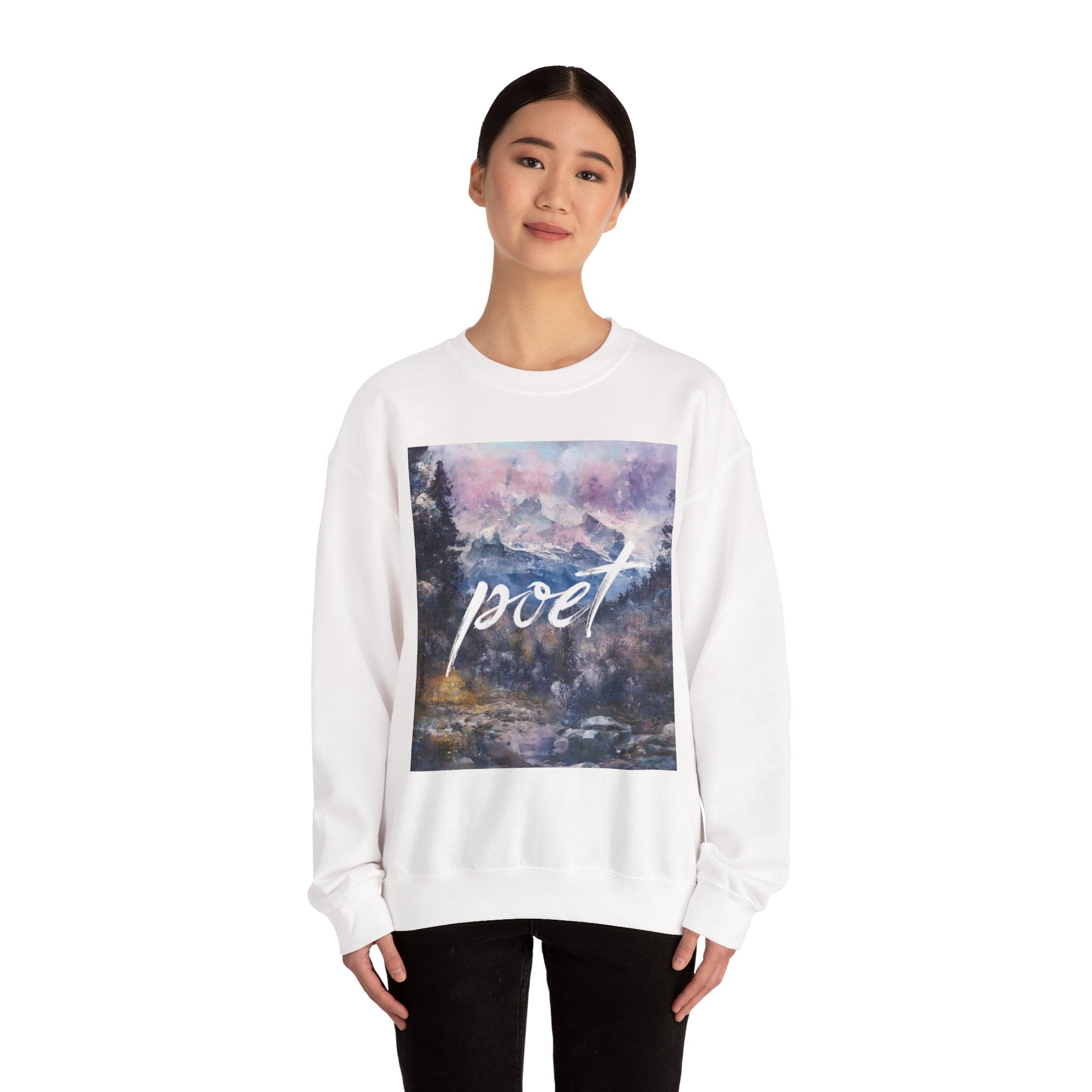 Poet Crewneck Sweatshirt, Cozy Unisex Sweatshirt for Writers, Artistic Gift, Literati Apparel, Comfortable Casual Wear