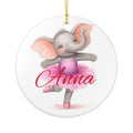 Personalized Elephant Ballet Ornament, Custom Name Christmas Gift, Nursery Decor, Cute Baby Shower Decoration, Kids Room Keepsake