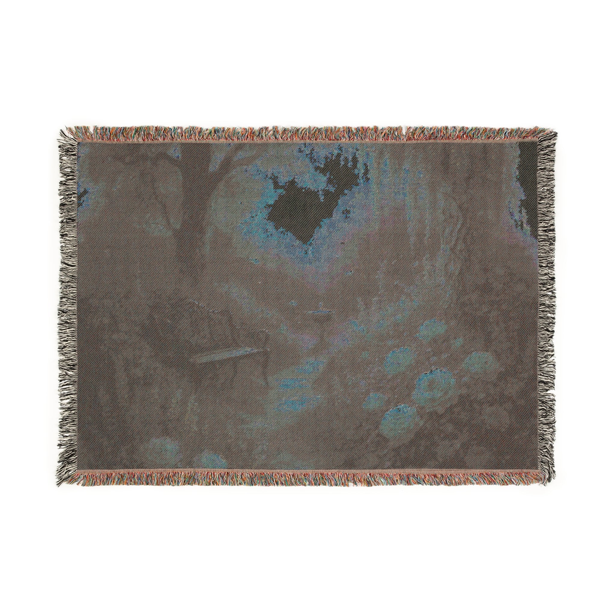 Woven Blanket, Garden at Dusk - Cozy Home Decor, Living Room Throw, Nature Inspired Blanket, Floral Bedding, Botanical Gift