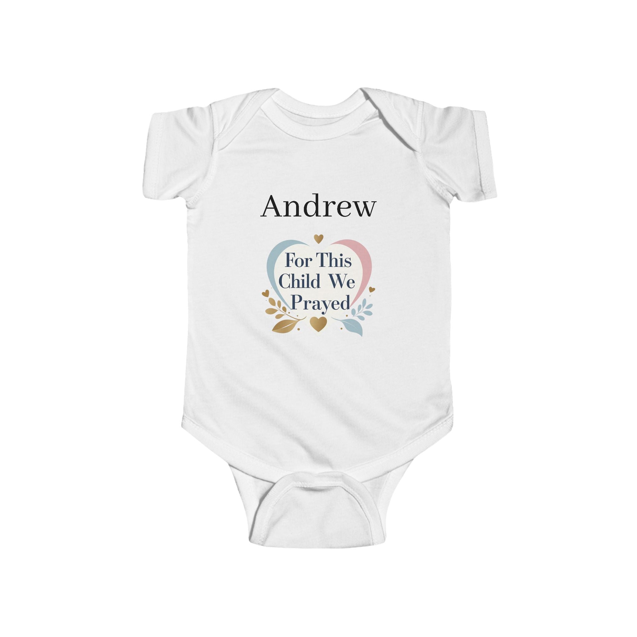 Personalized Infant Bodysuit, Custom Baby Onesie, Baby Shower Gift, Newborn Outfit, Soft Cotton Bodysuit, For This Child We Prayed