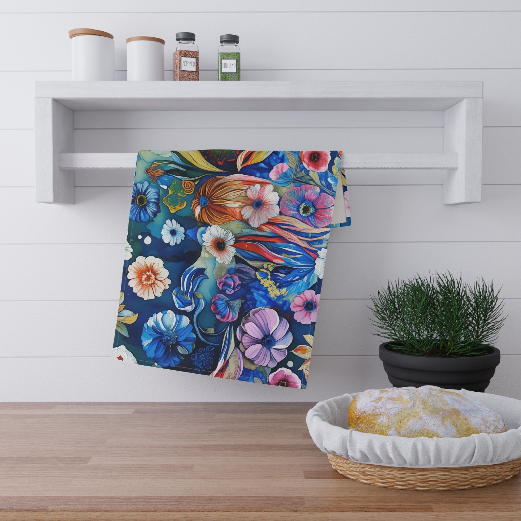 Vibrant Floral Tea Towels, Kitchen Accessories, Colorful Home Decor, Gift for Garden Lovers, Spring or Housewarming Gift