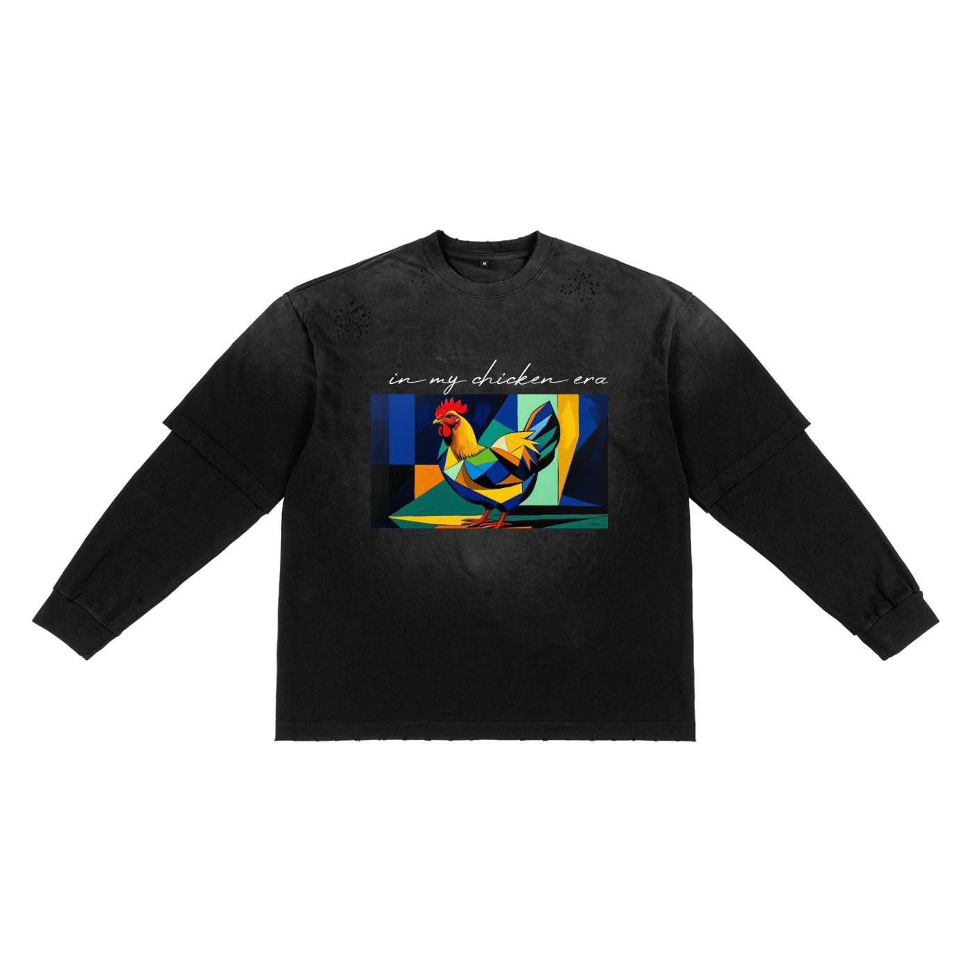 Sunfade Hand-Frayed Faux Two-Piece T-Shirt