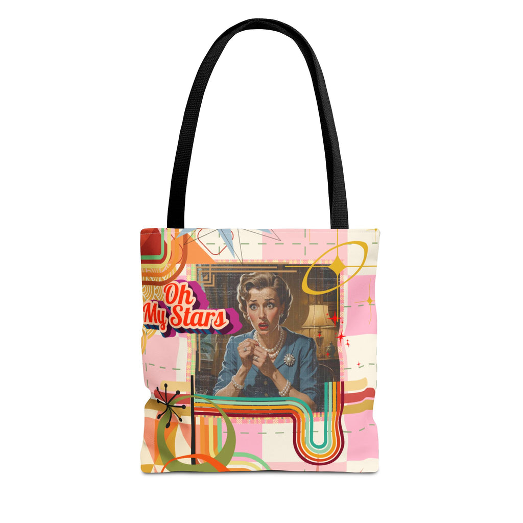 Vintage Stars Tote Bag, Art Deco 1950's Handbag, Retro Carryall Purse, Celestial Shoulder Bag, Galaxy Grocery Tote, Eco-Friendly Shopping