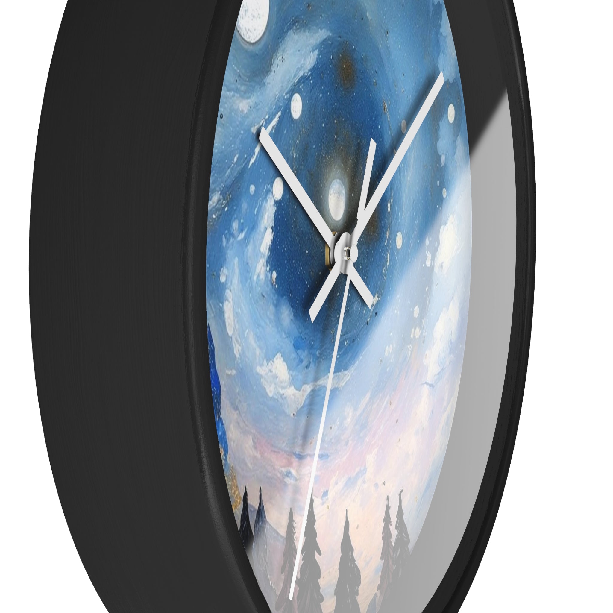 Celestial Landscape Wall Clock - Inspirational Night Sky Decor