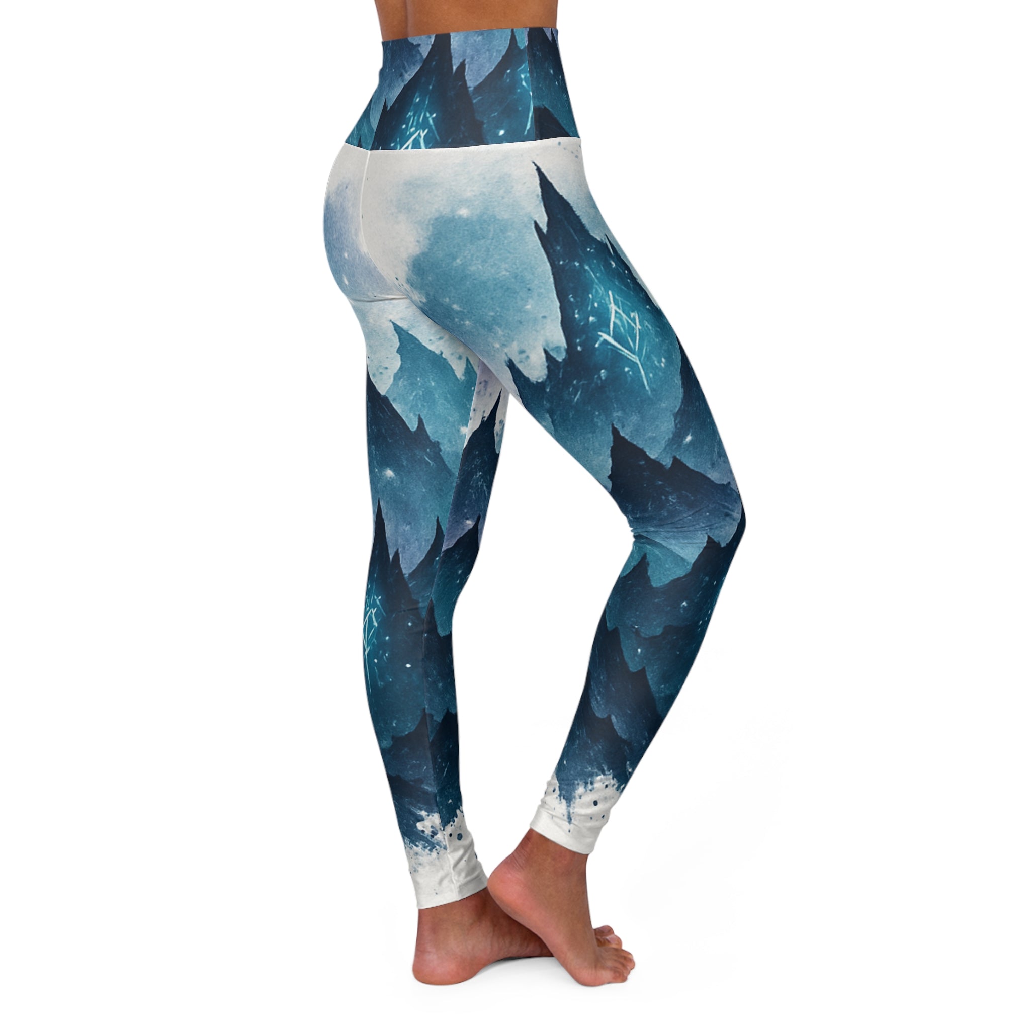 Mountain-Scape High Waisted Yoga Leggings, Workout Tights, Activewear, Fitness Fashion, Outdoor Yoga Gear