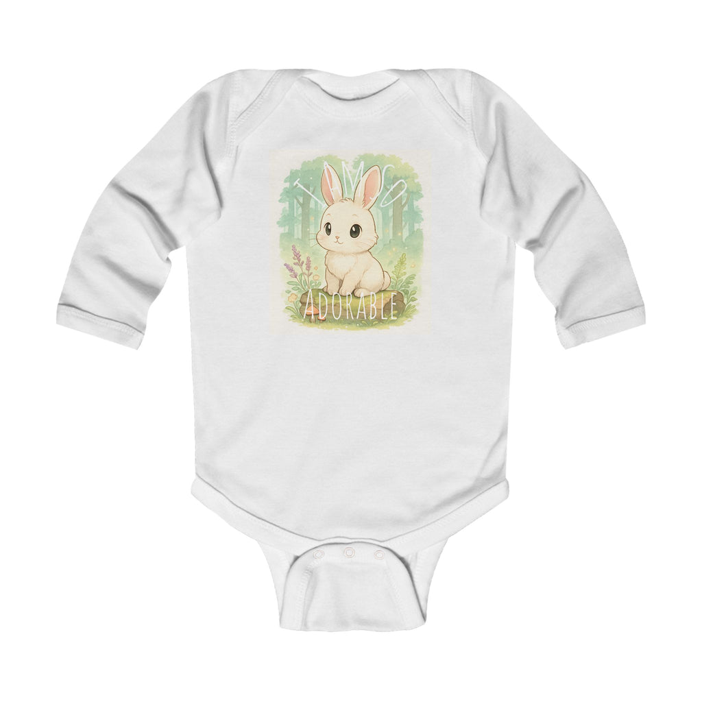 Adorable Bunny Infant Bodysuit, Cute Baby Rabbit Long Sleeve Onsie, Easter Gift, Newborn Onesie Outfit, Gender Neutral Baby Shower Present