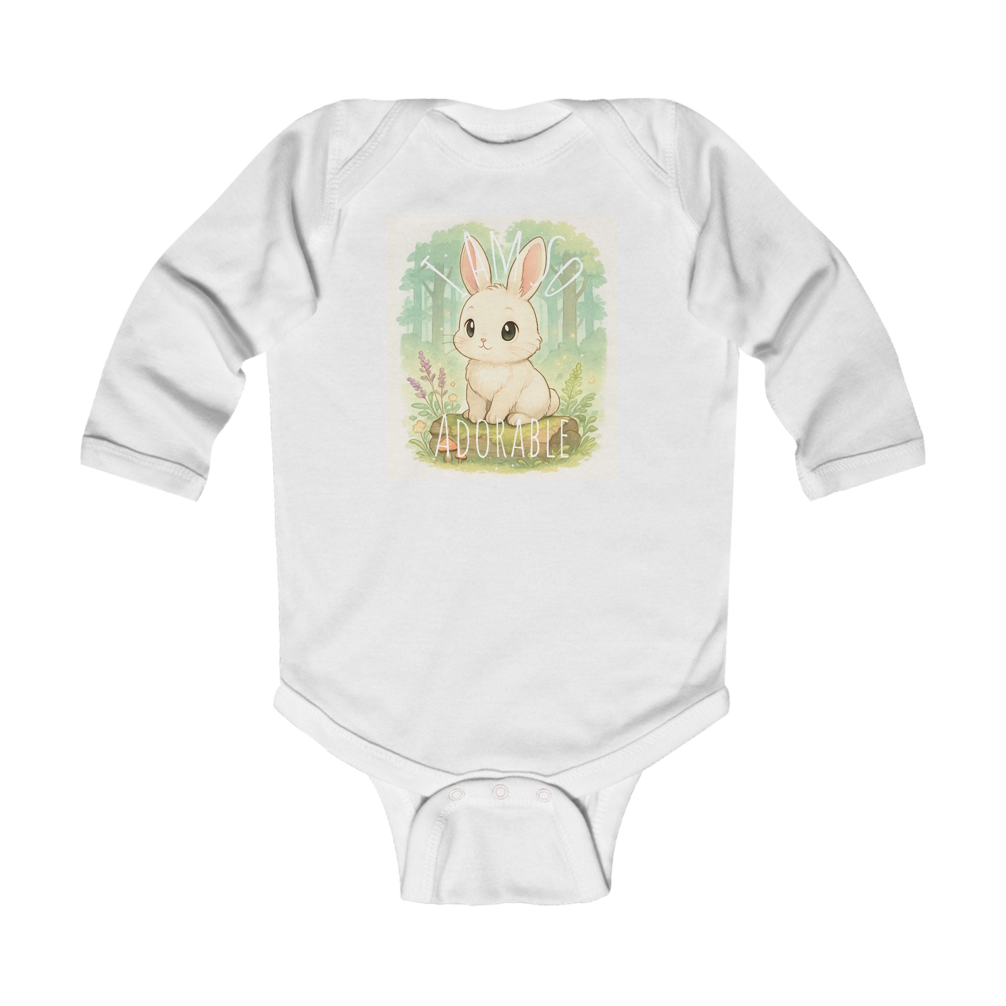 Adorable Bunny Infant Bodysuit, Cute Baby Rabbit Long Sleeve Onsie, Easter Gift, Newborn Onesie Outfit, Gender Neutral Baby Shower Present