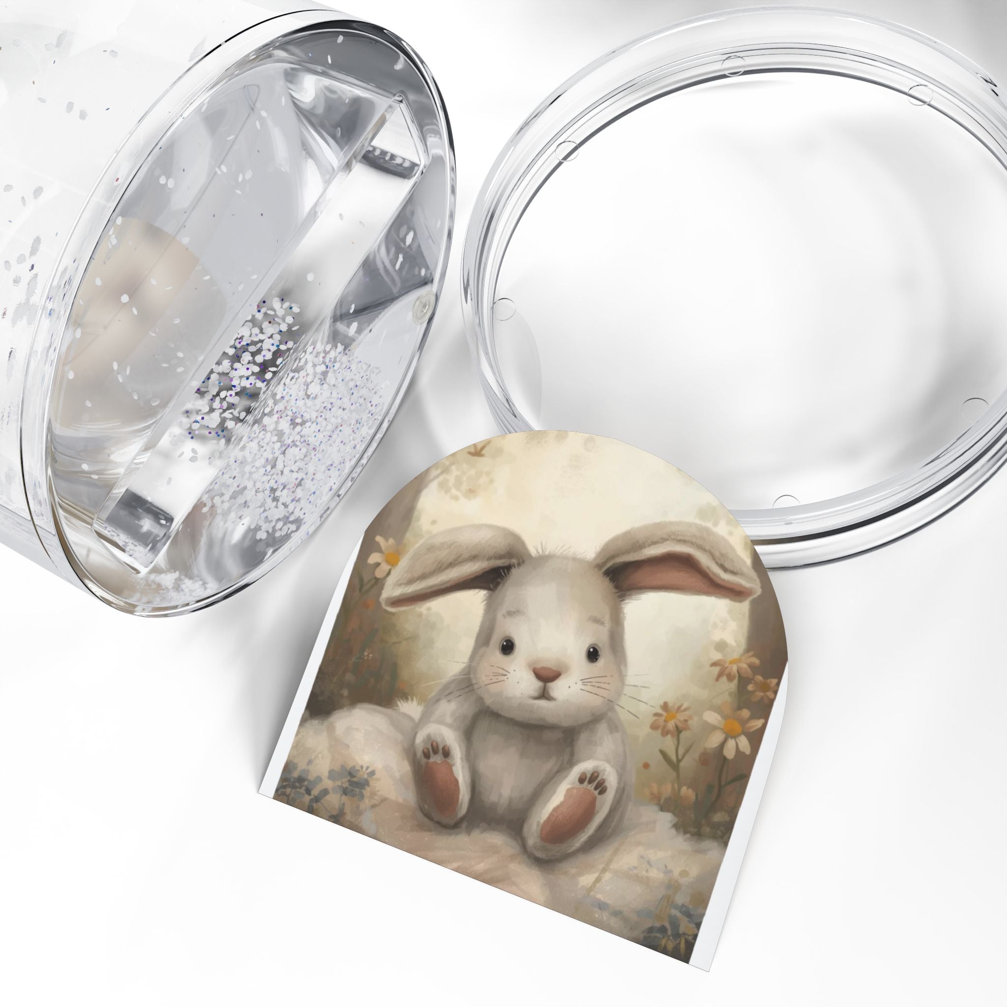 Whimsical Bunny Snow Globe, Charming Decor, Easter Gift, Collectible Keepsake, Seasonal Decoration, Adorable Home Accents