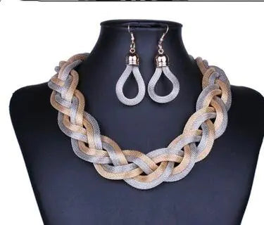 Handmade Bohemian Woven Rope Necklace Set