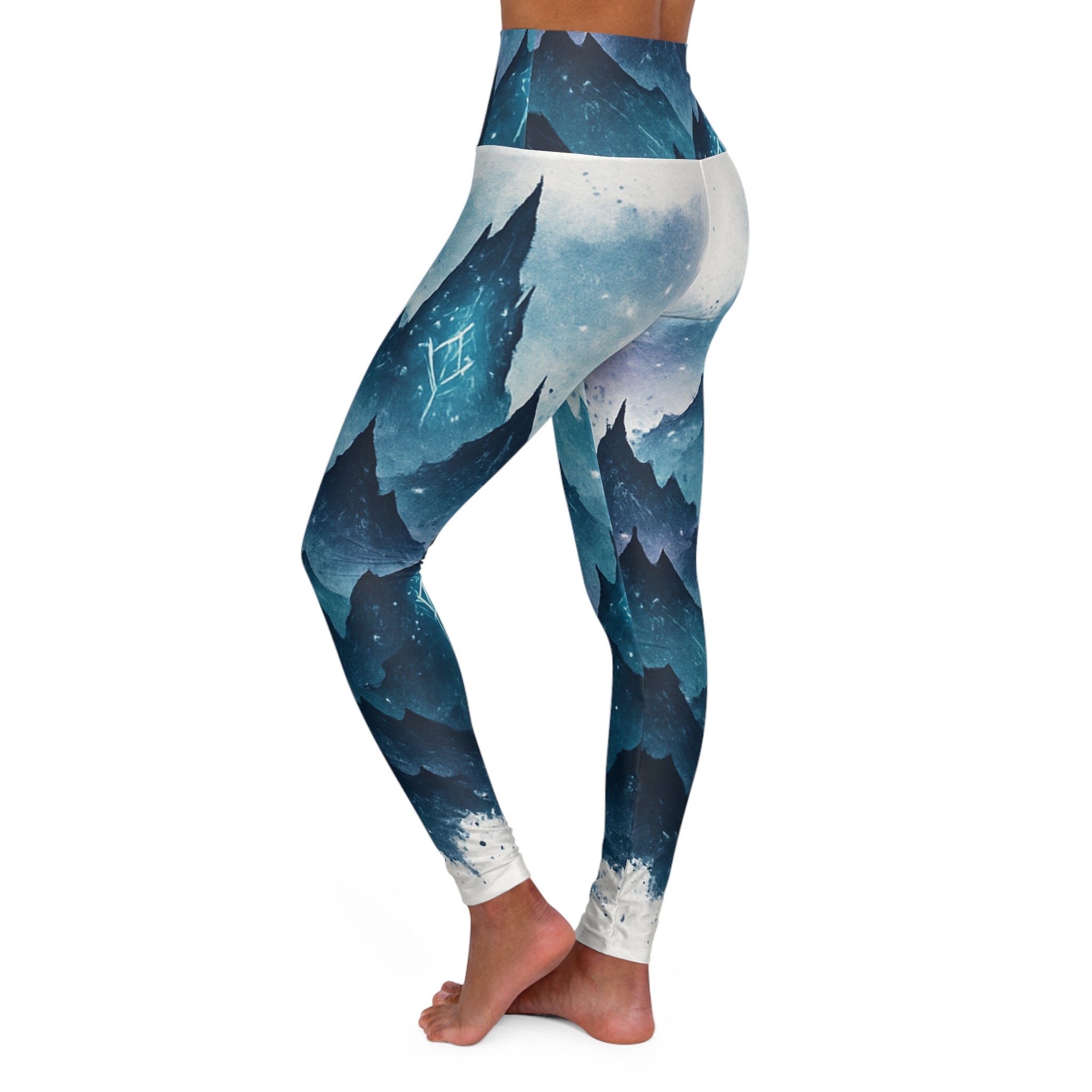 Mountain-Scape High Waisted Yoga Leggings, Workout Tights, Activewear, Fitness Fashion, Outdoor Yoga Gear