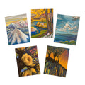 Colorful Art Greeting Cards, Handmade Card Set, Floral and Landscape Design, Special Occasions, Gift Cards, Stationery Pack