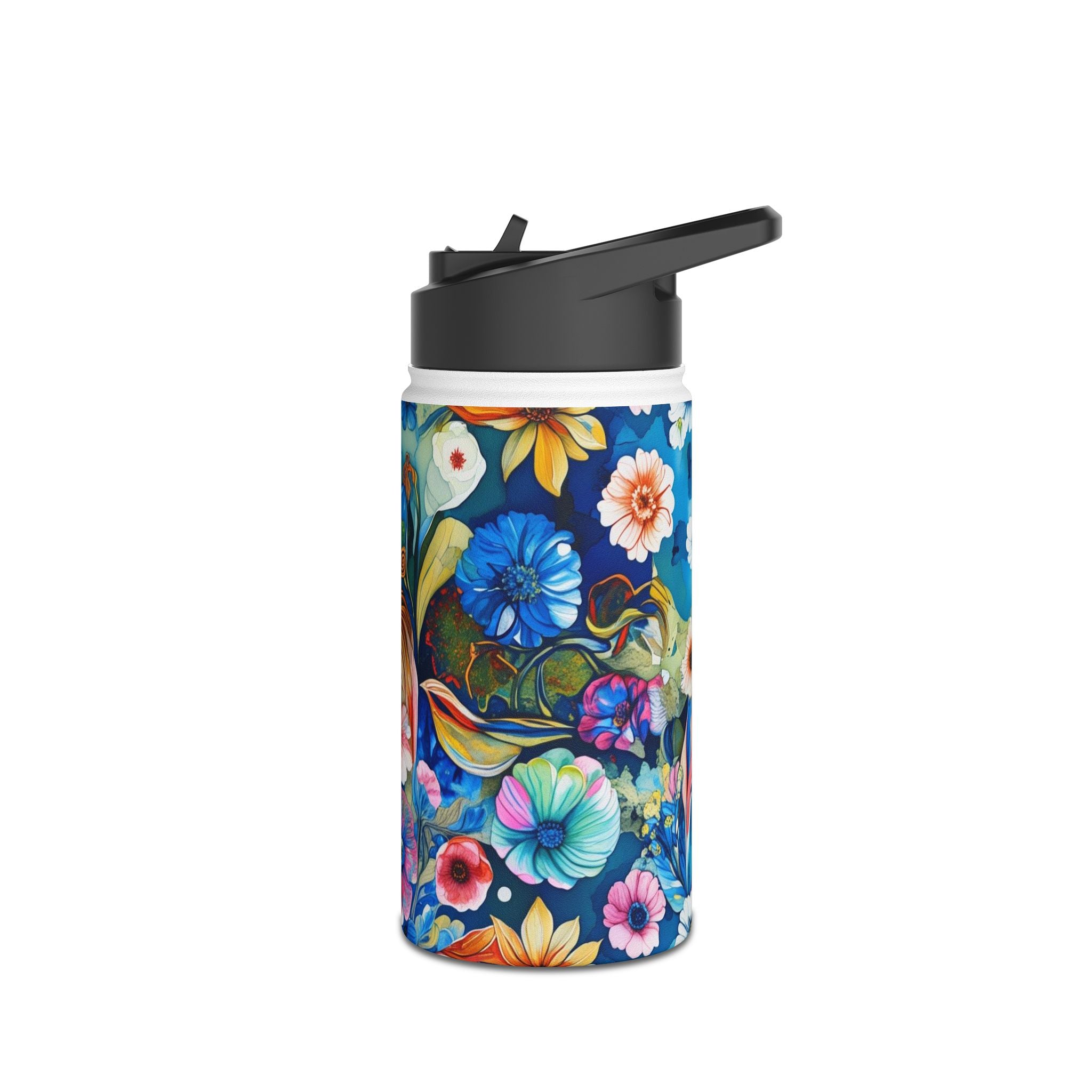 Vibrant Floral Stainless Steel Water Bottle, Colorful Flower Design, Eco-Friendly Hydration, Gift for Nature Lovers, Travel Companion