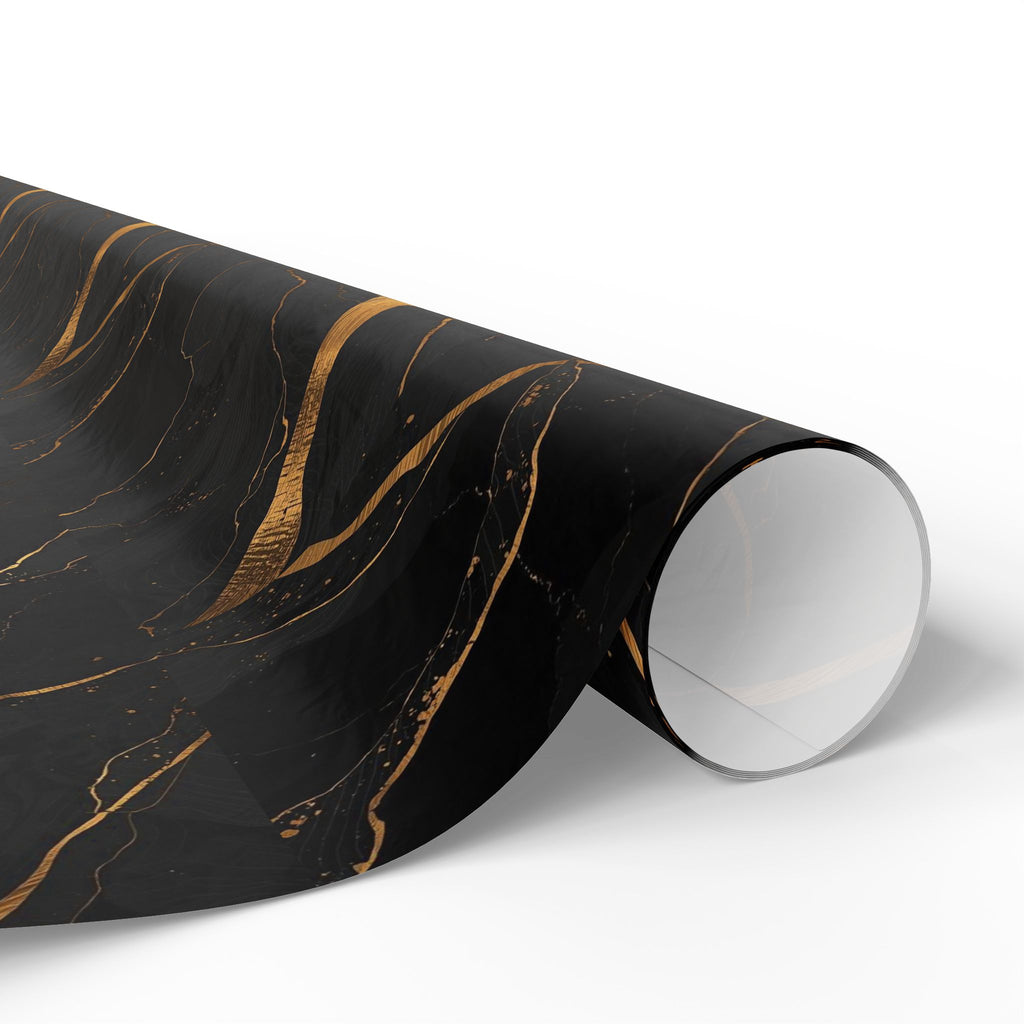 Elegant Black and Gold Wrapping Paper Roll, Luxury Gift Wrap for Christmas, Birthdays, Weddings, and Special Occasions