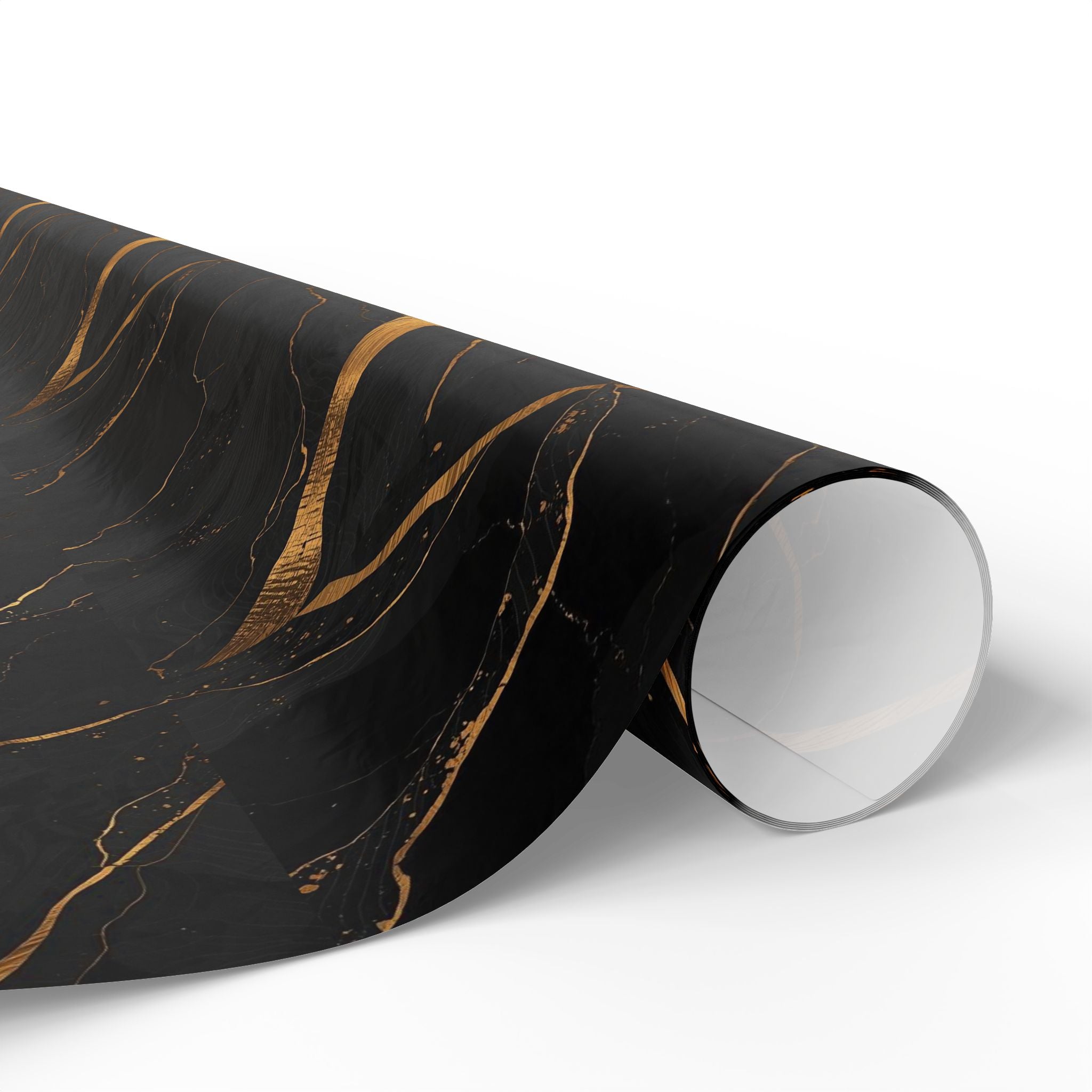 Elegant Black and Gold Wrapping Paper Roll, Luxury Gift Wrap for Christmas, Birthdays, Weddings, and Special Occasions