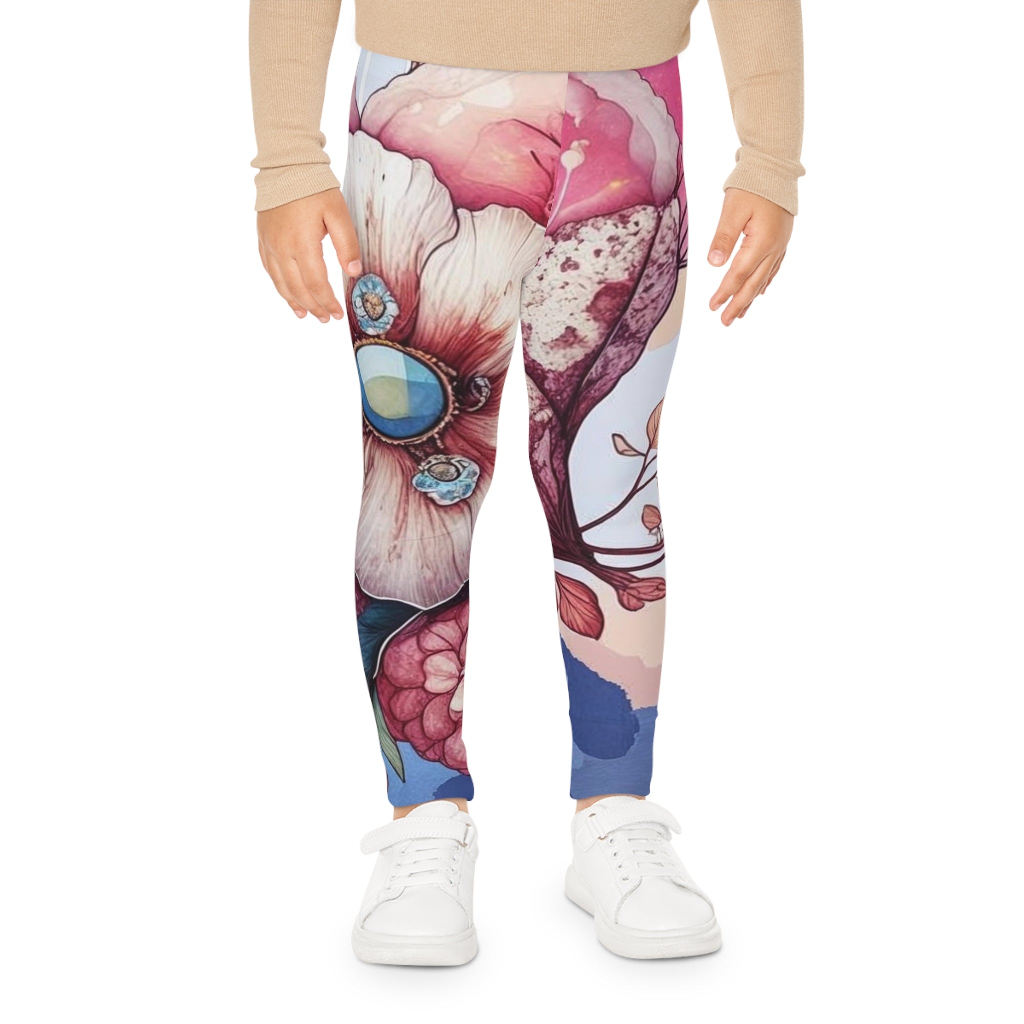 Kids Leggings, Floral Leggings, Children's Pants, Girls Leggings, Flower Pattern, Cute Leggings, Toddler Bottoms, Youth Apparel, Spring