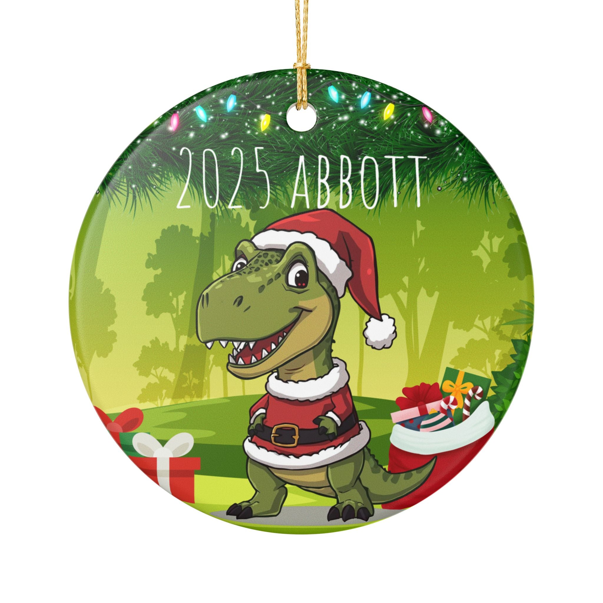 Dinosaur Christmas Ornament | Personalized Holiday Decoration, Unique Gift, Festive Decor, Kids Room, Tree Ornament, T-Rex