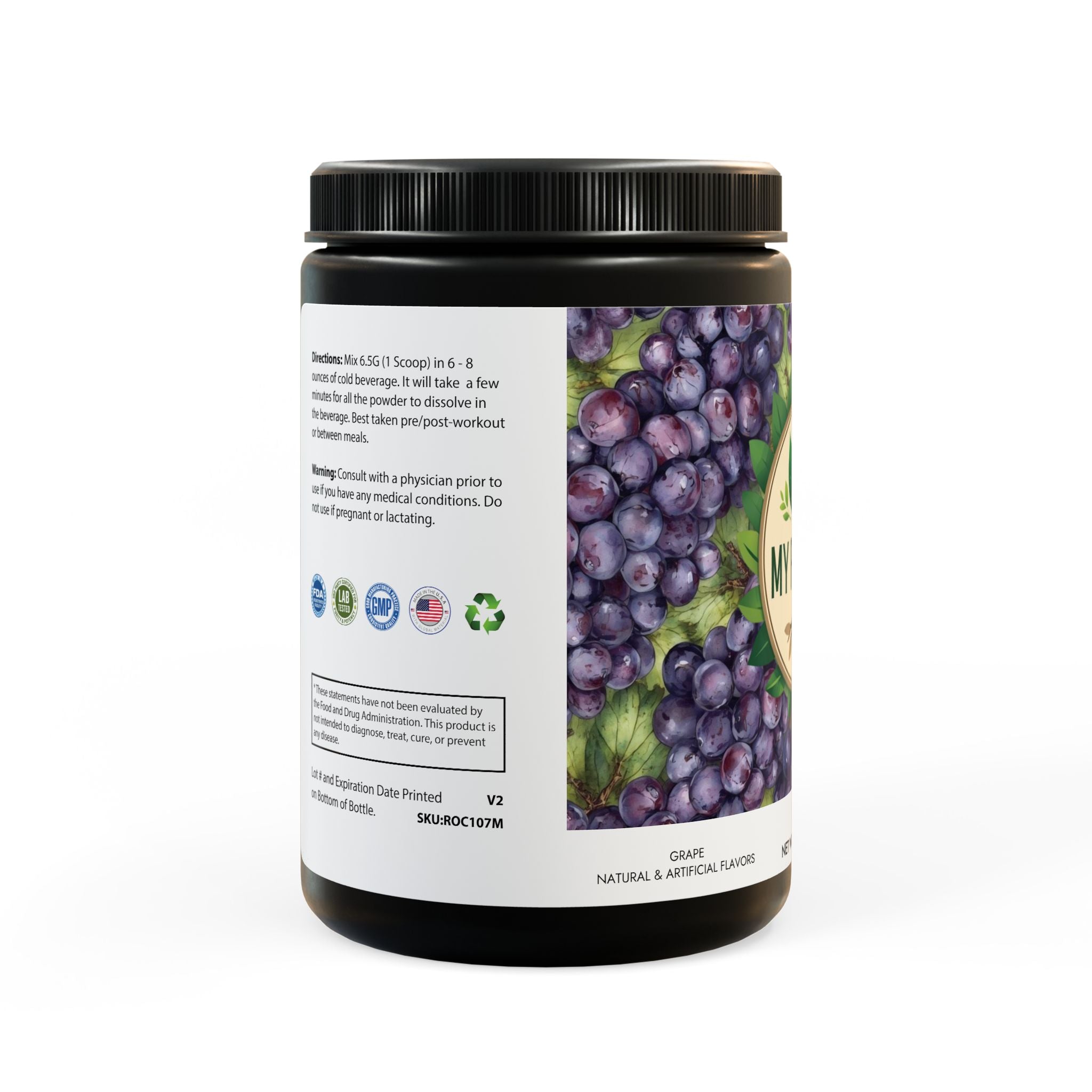 BCAA Supplement, Grape (325g, 11.46oz, 50 servings)